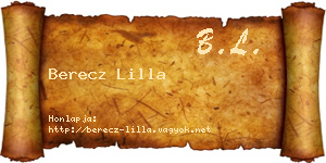 Berecz Lilla névjegykártya